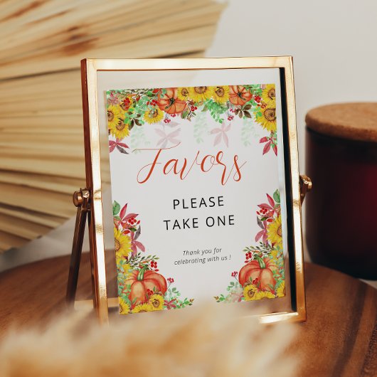 Poster Panneau Citrouille Automne - Faveurs du Baby showe