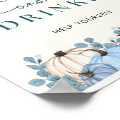 Poster Panneau citrouille Baby shower Aliments et boisson (Coin)