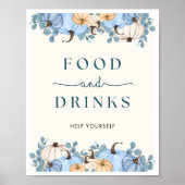 Poster Panneau citrouille Baby shower Aliments et boisson (Devant)
