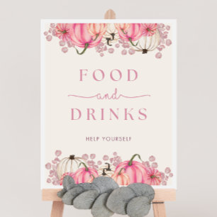 Poster Panneau citrouille Baby shower Aliments et boisson