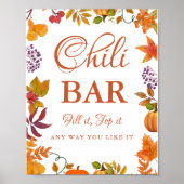 Poster Panneau citrouille Baby shower chili bar (Devant)
