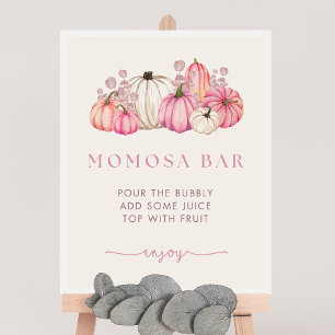 Poster Panneau citrouille Baby shower Momosa Bar