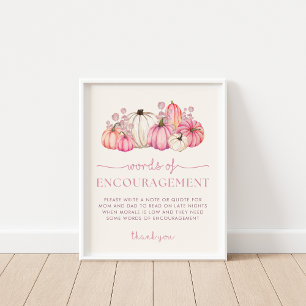 Poster Panneau citrouille Baby shower Mots d'encouragemen
