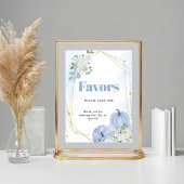 Poster Panneau Citrouille bleu Automne Baby shower garçon