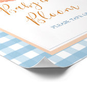Poster Panneau citrouille Boho Blue En vichy bébé en fleu (Coin)