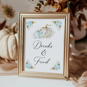 Poster Panneau citrouille Boy Baby shower Boissons et nou