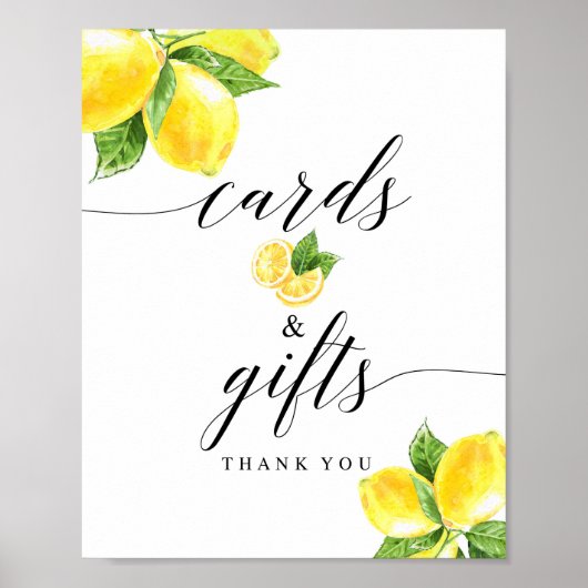 Poster Panneau Citrus Lemon Cards and Gifts 8x10" (Devant)