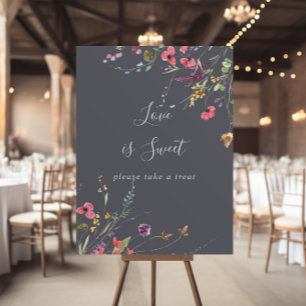Poster Panneau Classique Fleurs Sauvages Bleu Amour Doux