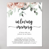 Poster Panneau Classique Rose Poussiéreuse en Mémoire (Devant)