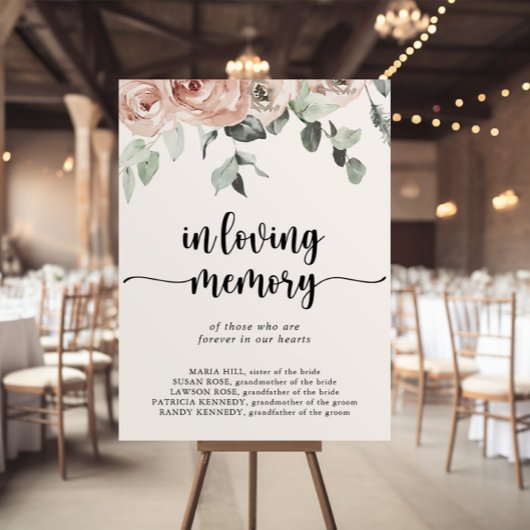 Poster Panneau Classique Rose Poussiéreux en Mémoire
