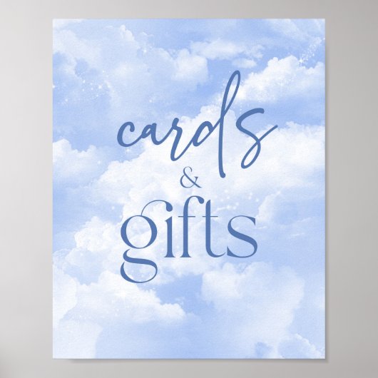 Poster Panneau Clouds bleus étincelants Cartes et cadeaux (Devant)