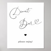 Poster Panneau Coeur Barre de beigne Mariage noir blanc (Devant)