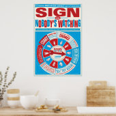 Poster Panneau comme l'affiche Personne ne regarde (ASL) (Cuisine)