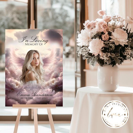 Poster Panneau commémoratif Angel en fleurs