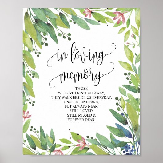 Poster Panneau commémoratif de botanique de verdure en mé (Devant)