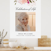 Poster Panneau commémoratif de célébration de vie à fleur (Cuisine)