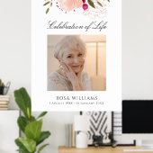 Poster Panneau commémoratif de célébration de vie à fleur (Bureau à domicile)