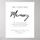 Poster Panneau commémoratif de mariage à la mémoire de (Devant)