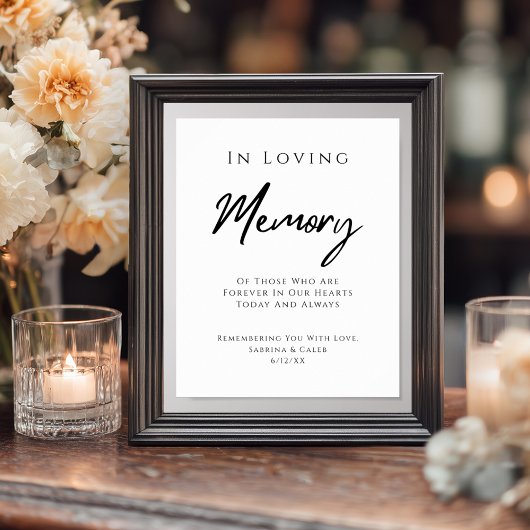 Poster Panneau commémoratif de mariage à la mémoire de