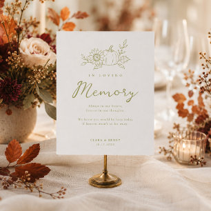 Poster Panneau commémoratif de mariage automnal Citrouill