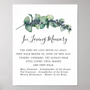 Poster Panneau commémoratif de mariage botanique élégant