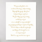 Poster Panneau commémoratif de mariage personnalisé Or (Devant)