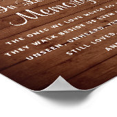 Poster Panneau commémoratif de mariage rustique tournesol (Coin)