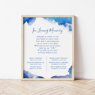 Poster Panneau commémoratif de mariage Sapphire Tide