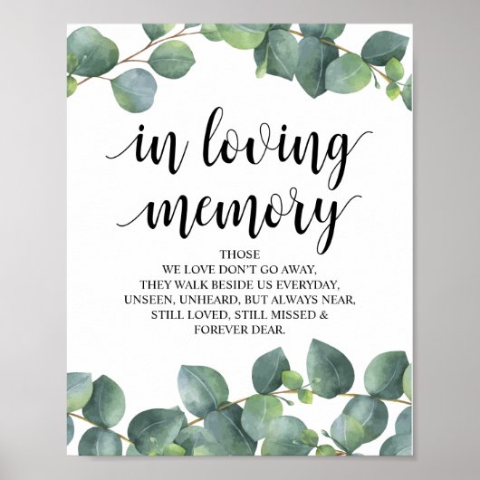 Poster Panneau commémoratif En mémoire affectueuse d'euca (Devant)
