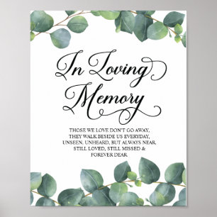 Poster Panneau commémoratif En mémoire aimante à feuilles