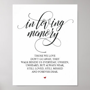 Poster Panneau commémoratif en souvenir dans notre cœur