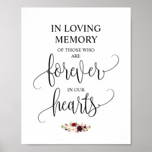 Poster Panneau commémoratif Forever In Our Hearts v13