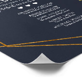 Poster Panneau commémoratif géométrique en cuivre bleu bl (Coin)