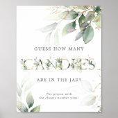 Poster Panneau Comptage Bonbons Eucalyptus Vert (Devant)