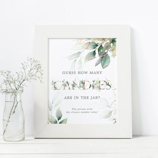 Poster Panneau Comptage Bonbons Eucalyptus Vert