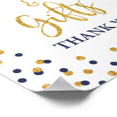 Poster Panneau Confetti Parties scintillant Marine & Or (Coin)