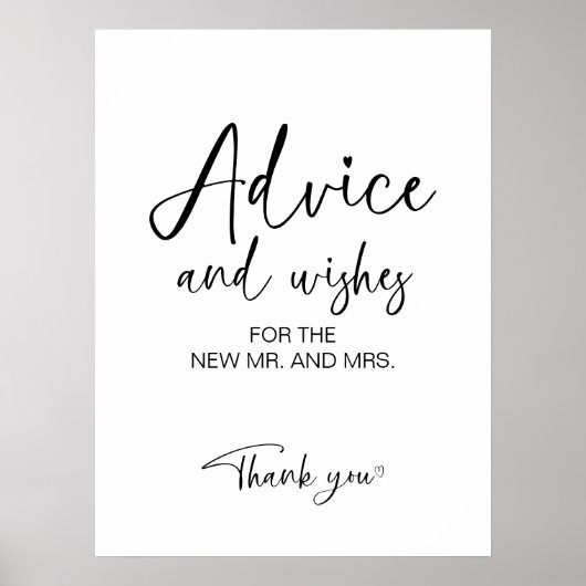 Poster Panneau Conseils et voeux de Fête des mariées (Devant)
