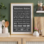 Poster Panneau cuisine | Panneau Règles de famille | Règl<br><div class="desc">Panneau Règles de cuisine. Un cadeau parfait pour le ménage. Customisez-le avec n'importe quelle couleur arrière - plan.</div>