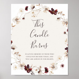 Poster Panneau Cuivre Bourgogne Fleur sauvage Cette Bougi