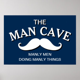 Poster Panneau customisé Blue Funny Man Cave