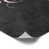 Poster Panneau d'accueil de la douche à nuptiale rose flo (Coin)