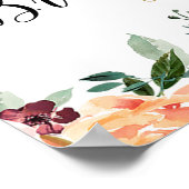 Poster Panneau d'accueil de la douche de mariée bordeaux  (Coin)