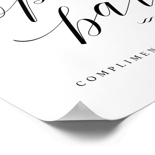 Poster Panneau d'accueil de mariage avec script de barre (Coin)