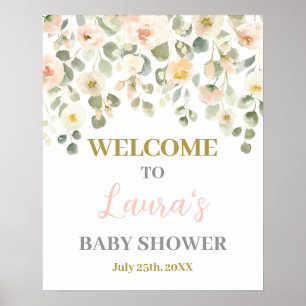 Poster Panneau d'accueil du Baby shower Flush dans la fle