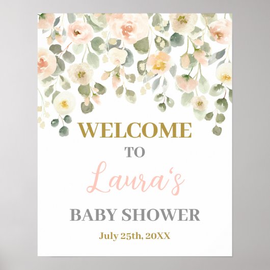 Poster Panneau d'accueil du Baby shower Flush dans la fle (Devant)