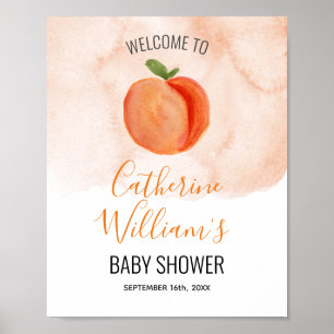 Poster Panneau d'accueil du Baby shower Little Cutie Peac