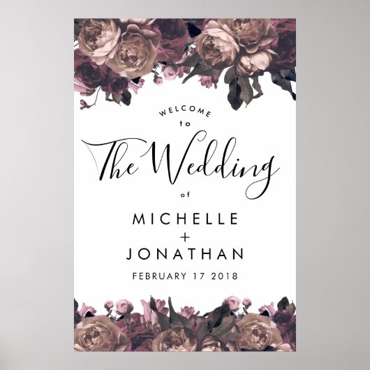 Poster Panneau d'accueil du Mariage d'Imaginaire violet (Devant)