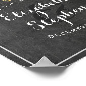 Poster Panneau d'accueil du Mariage Floral Chalkboard (Coin)