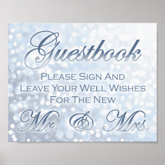 Poster Panneau d'accueil du Mariage Icy Blue Winter