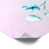 Poster Panneau d'accueil fleuri turquoise bleu (Coin)